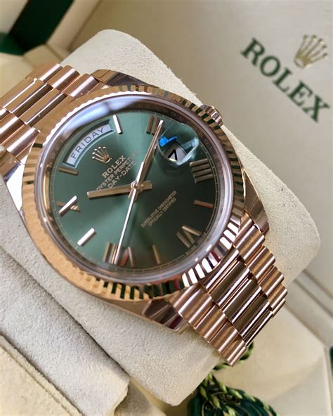 rose gold rolex with green face|rolex rose gold watch price.